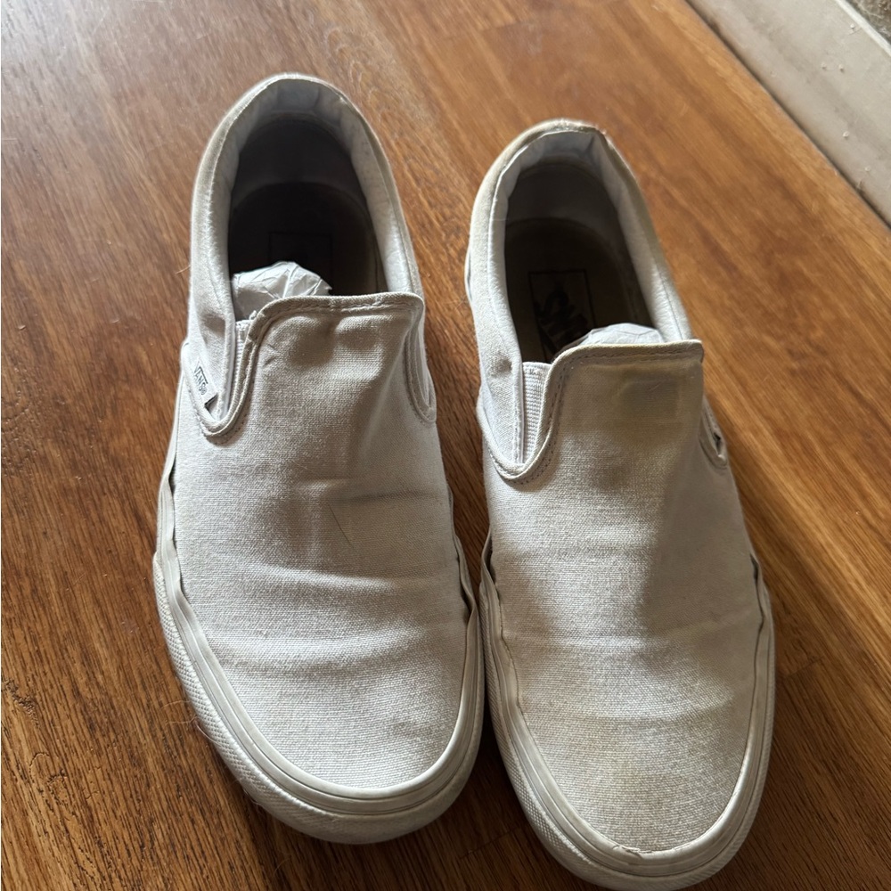 Vans White Slip-On Shoes